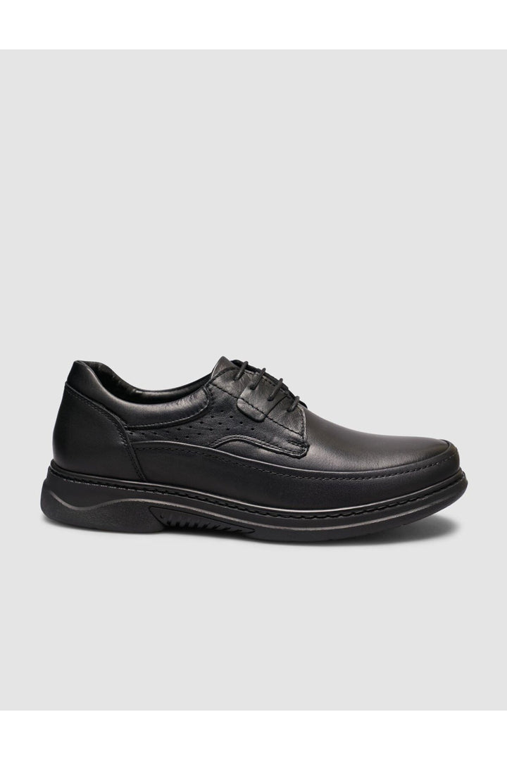 Cabani Shoes Chaussures pour hommes en cuir véritable à lacets noires - Noir