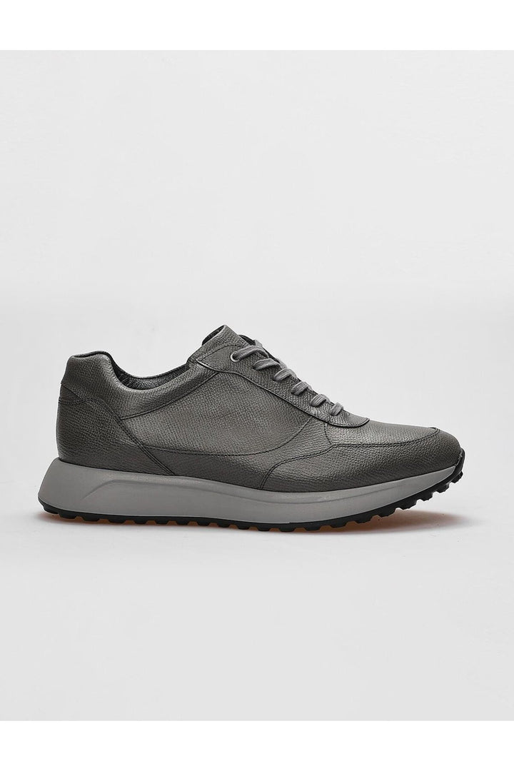 Cabani Shoes Chaussures de sport pour hommes en cuir véritable gris à lacets. - Gris