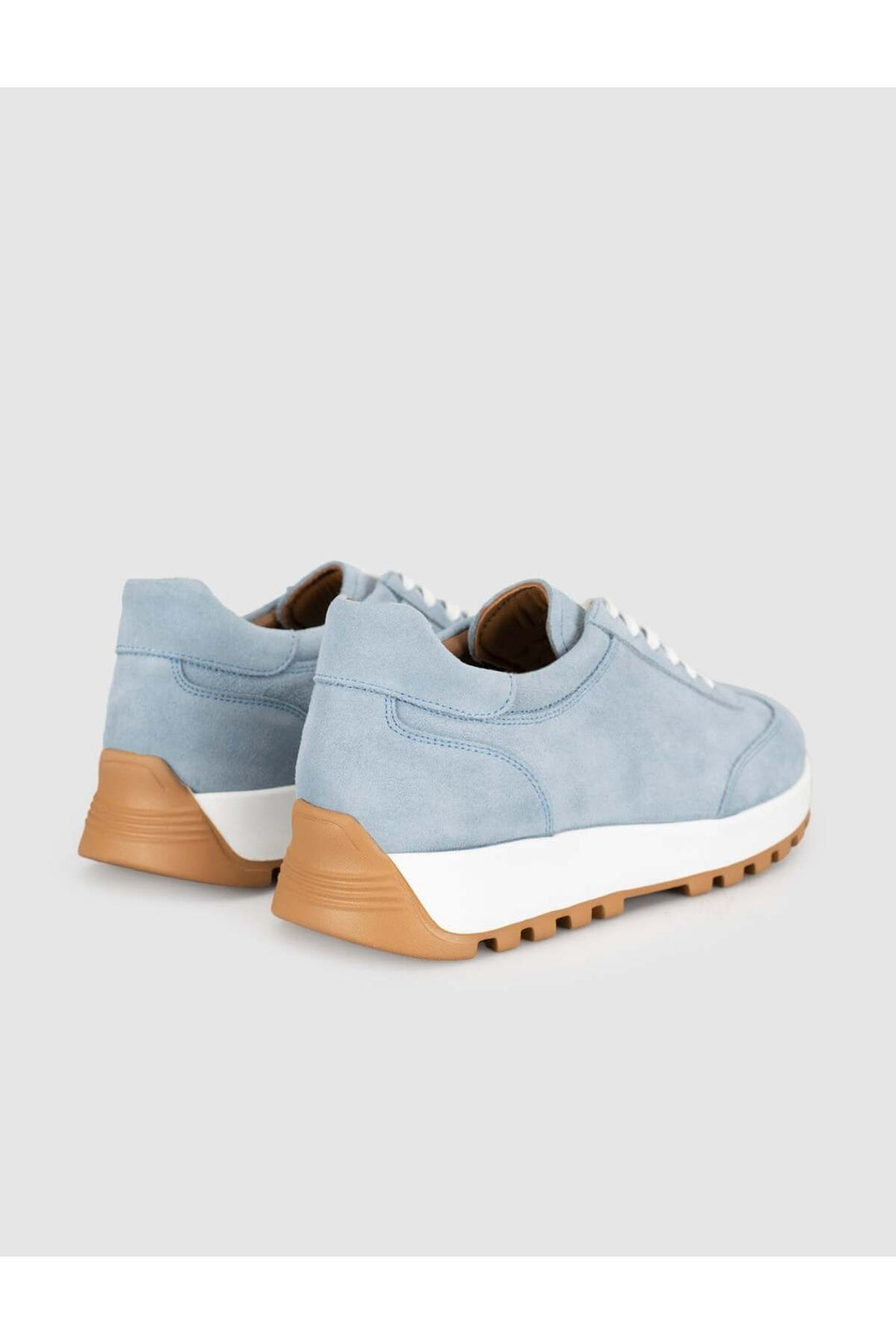 Cabani Shoes Baskets femme en cuir suédé bleu glacier - Multicolore