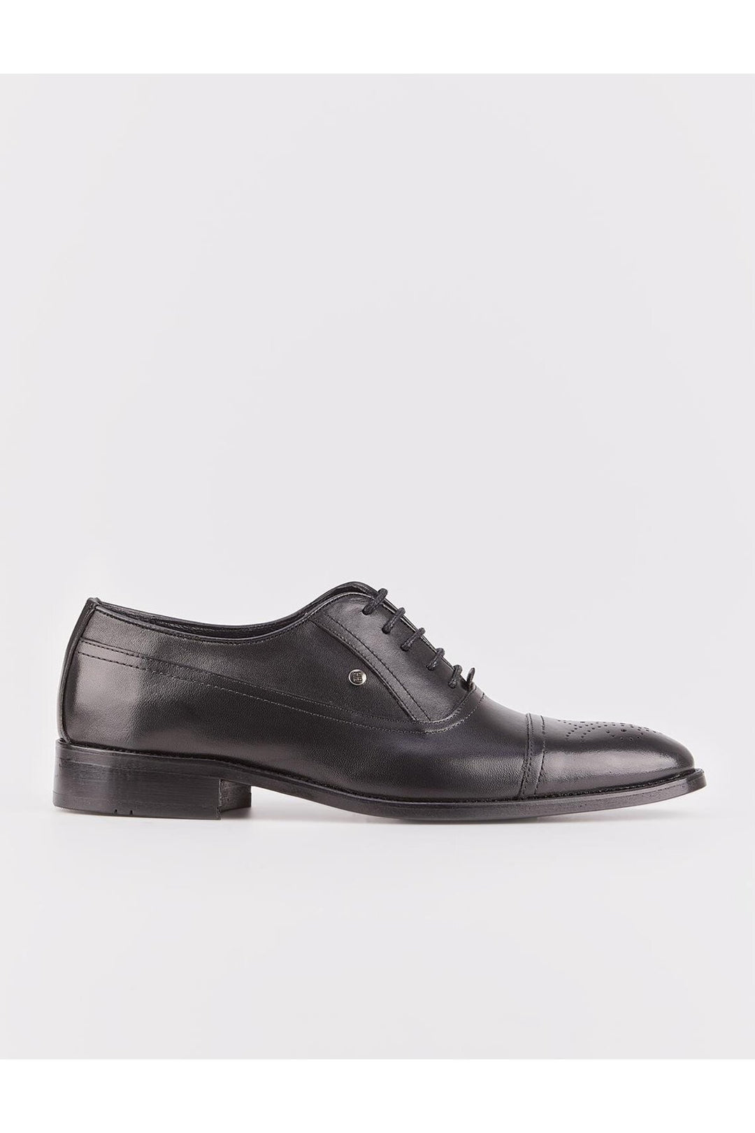 Cabani Shoes Chaussures classiques pour hommes en cuir véritable noires à lacets - Noir
