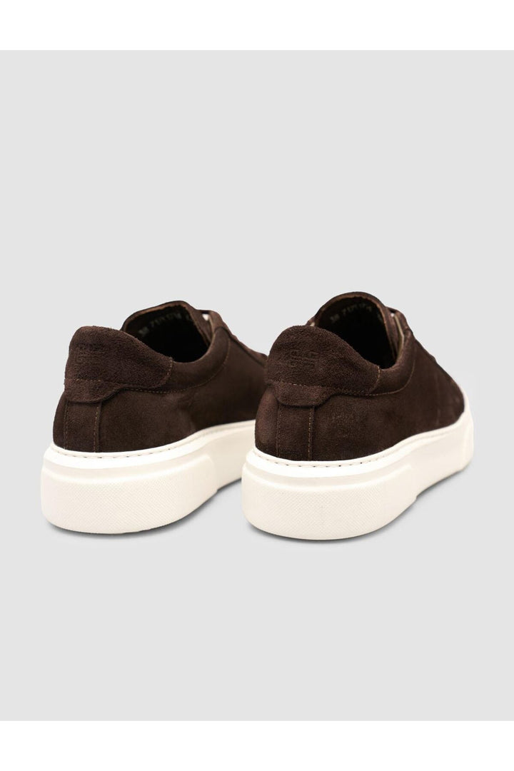 Cabani Shoes Baskets à lacets en cuir suédé véritable 100% avec doublure en fourrure, couleur marron. - Marron