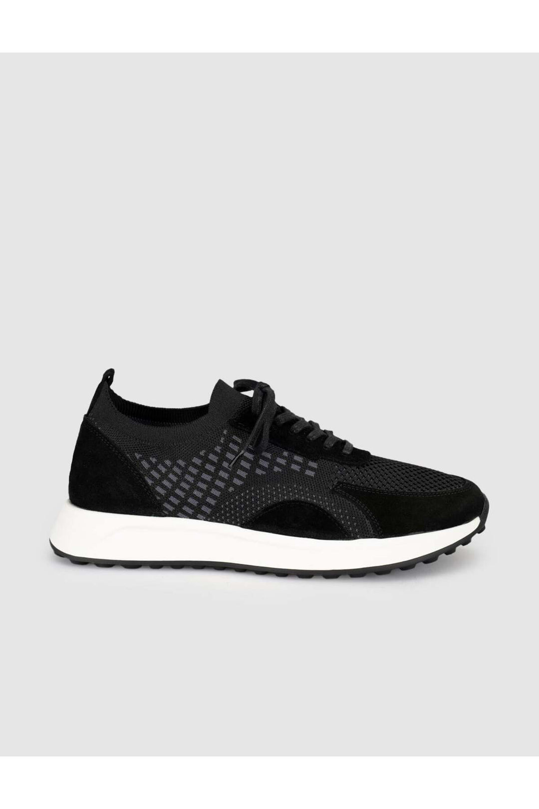 Cabani Shoes Sneakers pour hommes en cuir véritable tricot noir - Multicolore