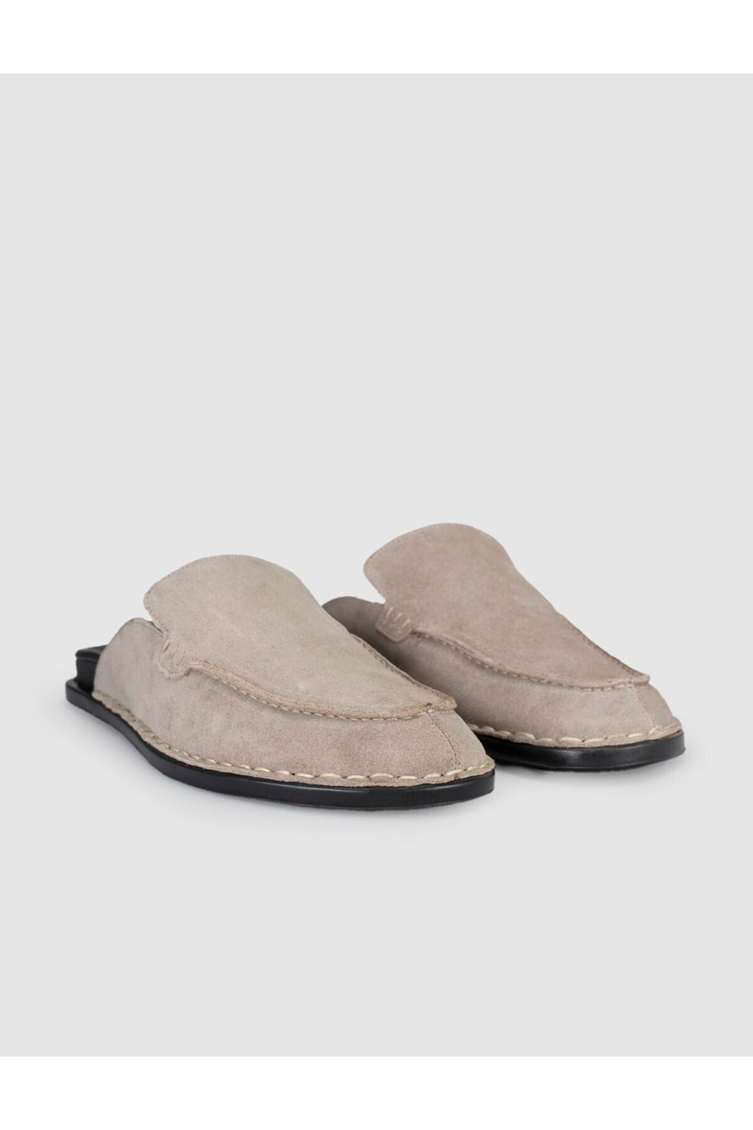 Cabani Shoes Mocassins pour hommes en cuir véritable beige avec détails de couture - Vison