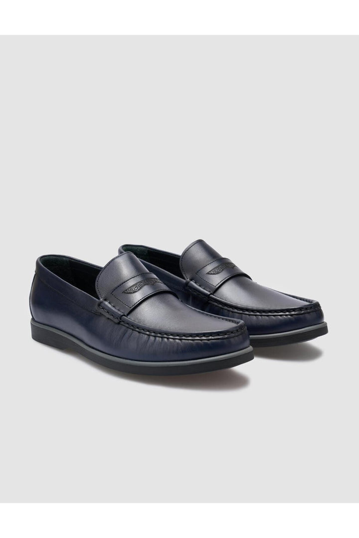 Cabani Shoes %100 Cuir véritable Chaussures décontractées pour hommes Bleu marine - Bleu marine