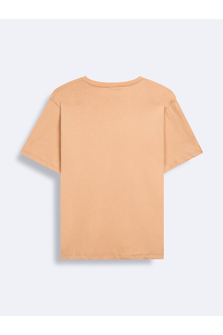 LTB T-shirt beige à col rond et imprimé Sıgn à manches courtes - Beige_2529