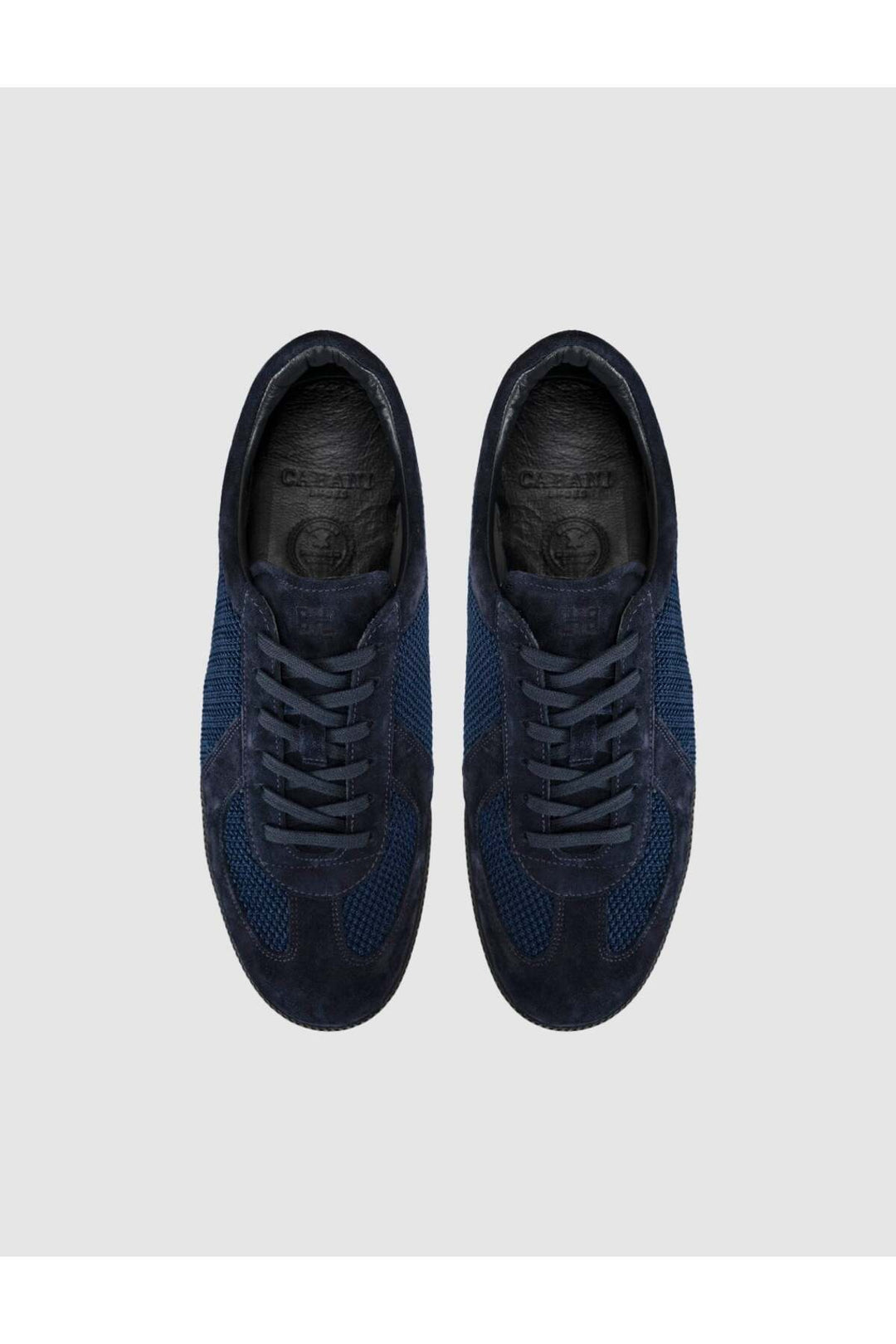 Cabani Shoes Chaussures de sport décontractées pour hommes en cuir véritable bleu marine - Bleu marine