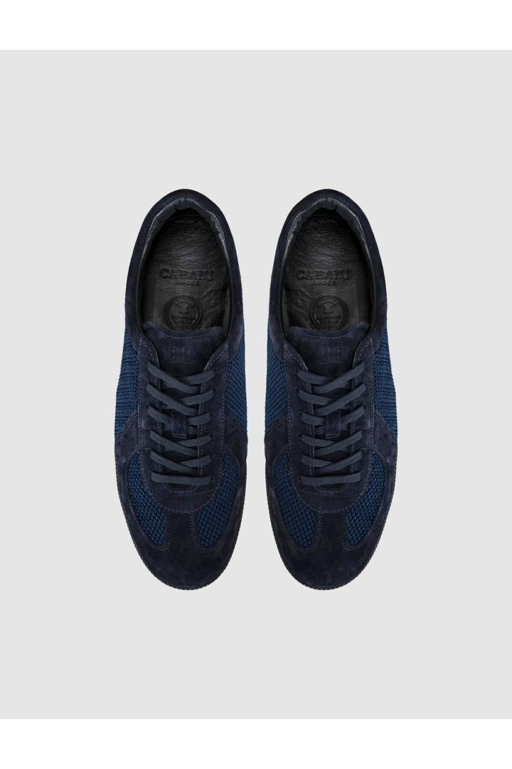 Cabani Shoes Chaussures de sport décontractées pour hommes en cuir véritable bleu marine - Bleu marine