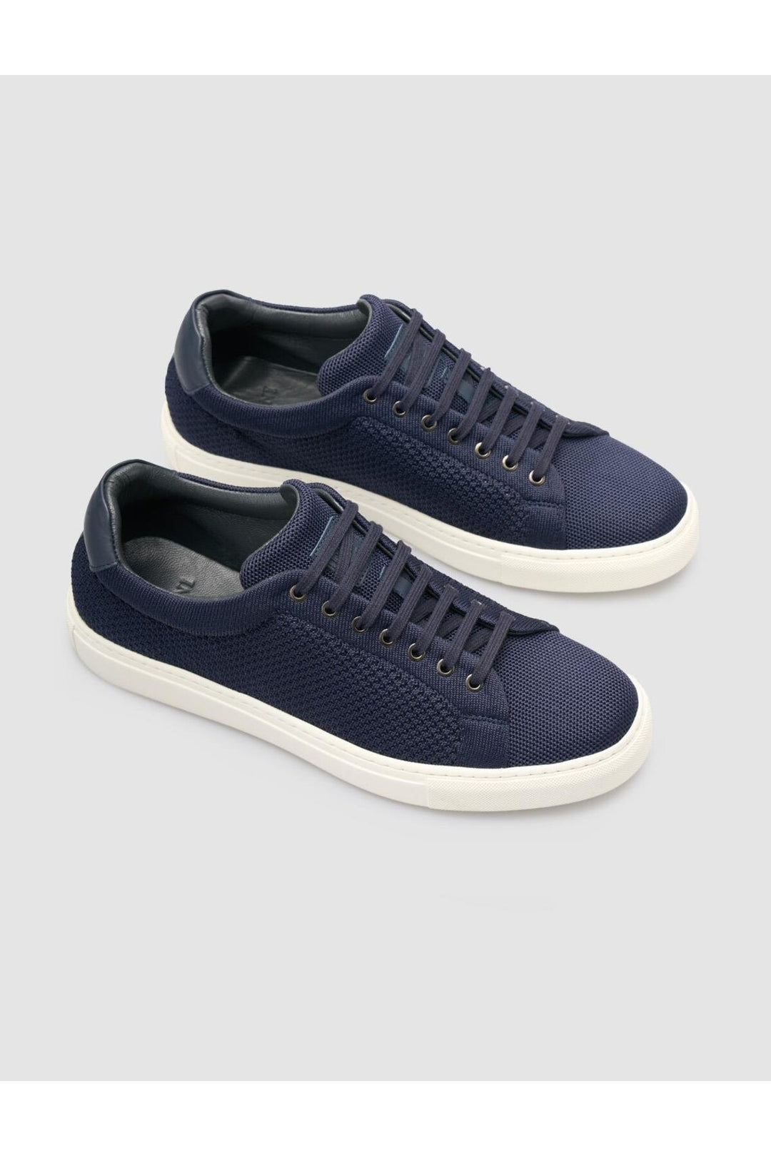 Cabani Shoes Chaussures de sport pour hommes en tricot bleu marine avec lacets. - Bleu marine