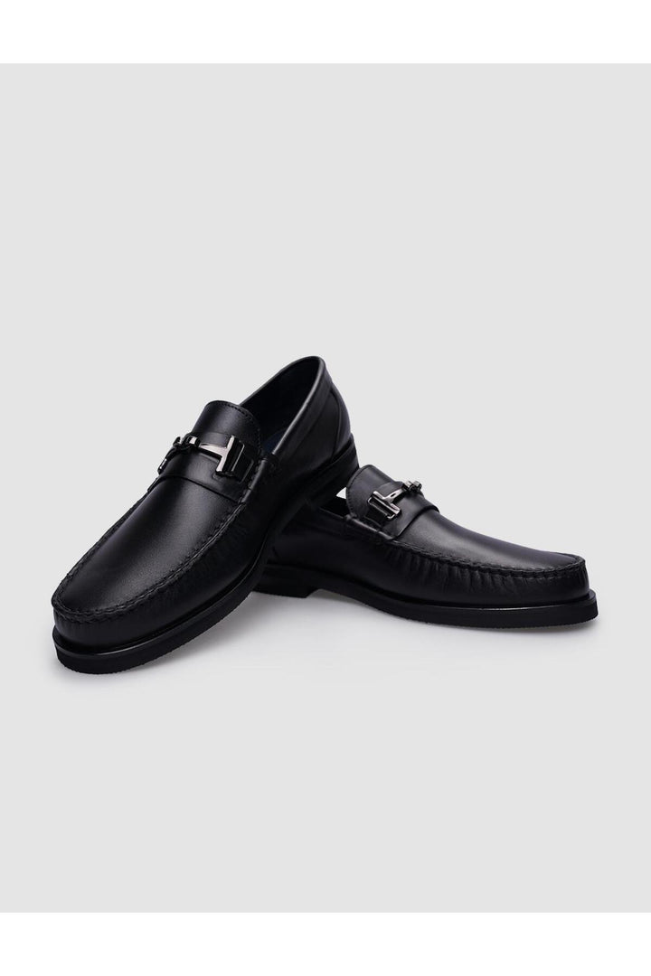 Cabani Shoes Chaussures classiques pour hommes en cuir véritable noir avec boucle à 100% - Multicolore