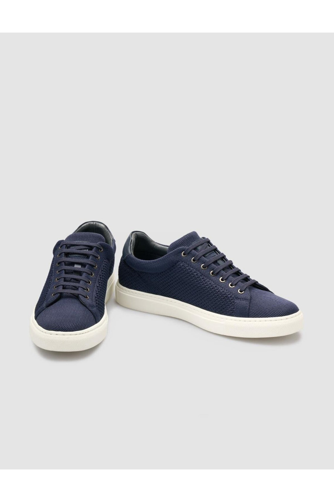 Cabani Shoes Chaussures de sport pour hommes en tricot bleu marine avec lacets. - Bleu marine
