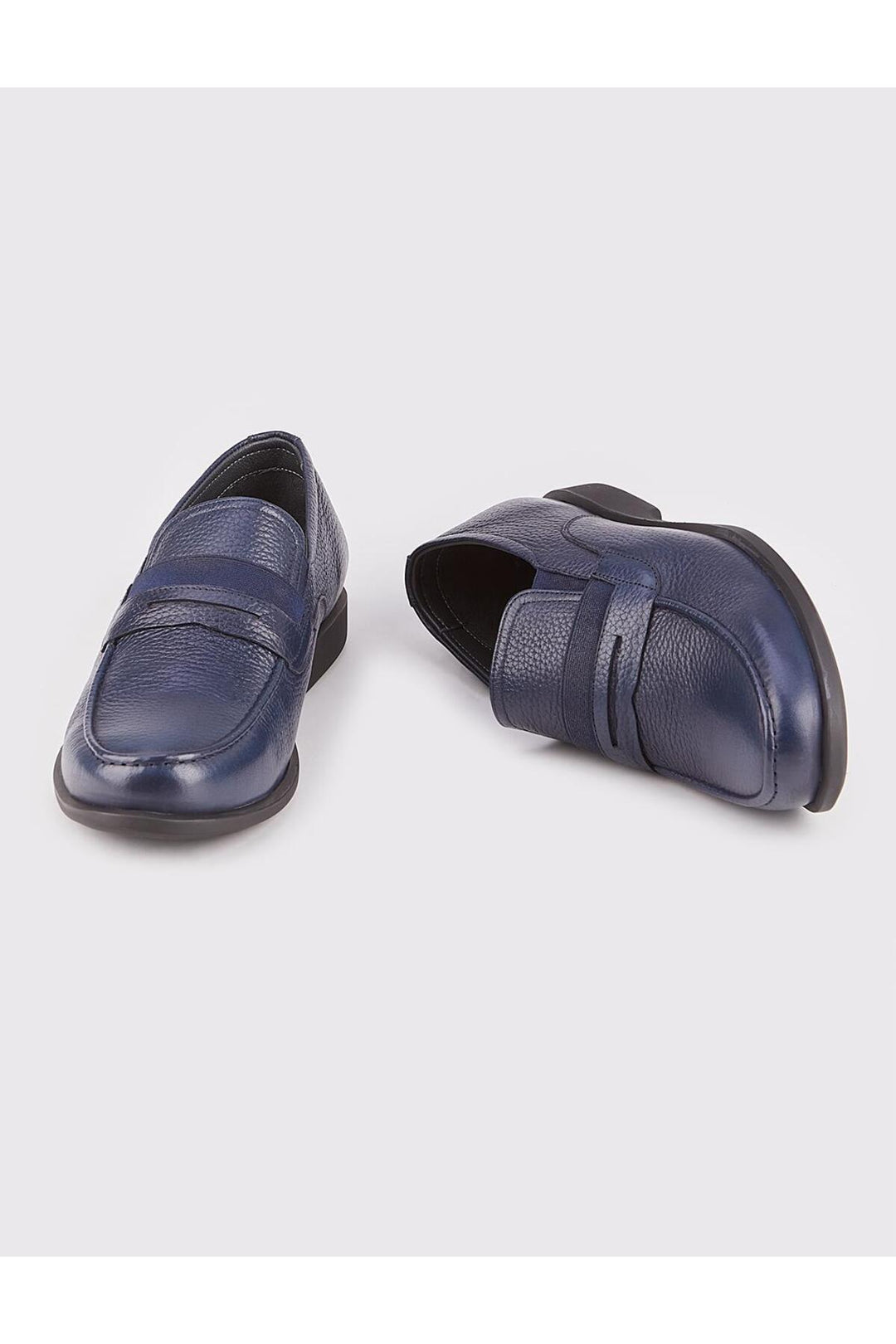 Cabani Shoes Mocassins pour hommes en cuir véritable bleu marine - Bleu marine