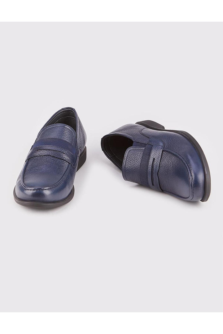 Cabani Shoes Mocassins pour hommes en cuir véritable bleu marine - Bleu marine