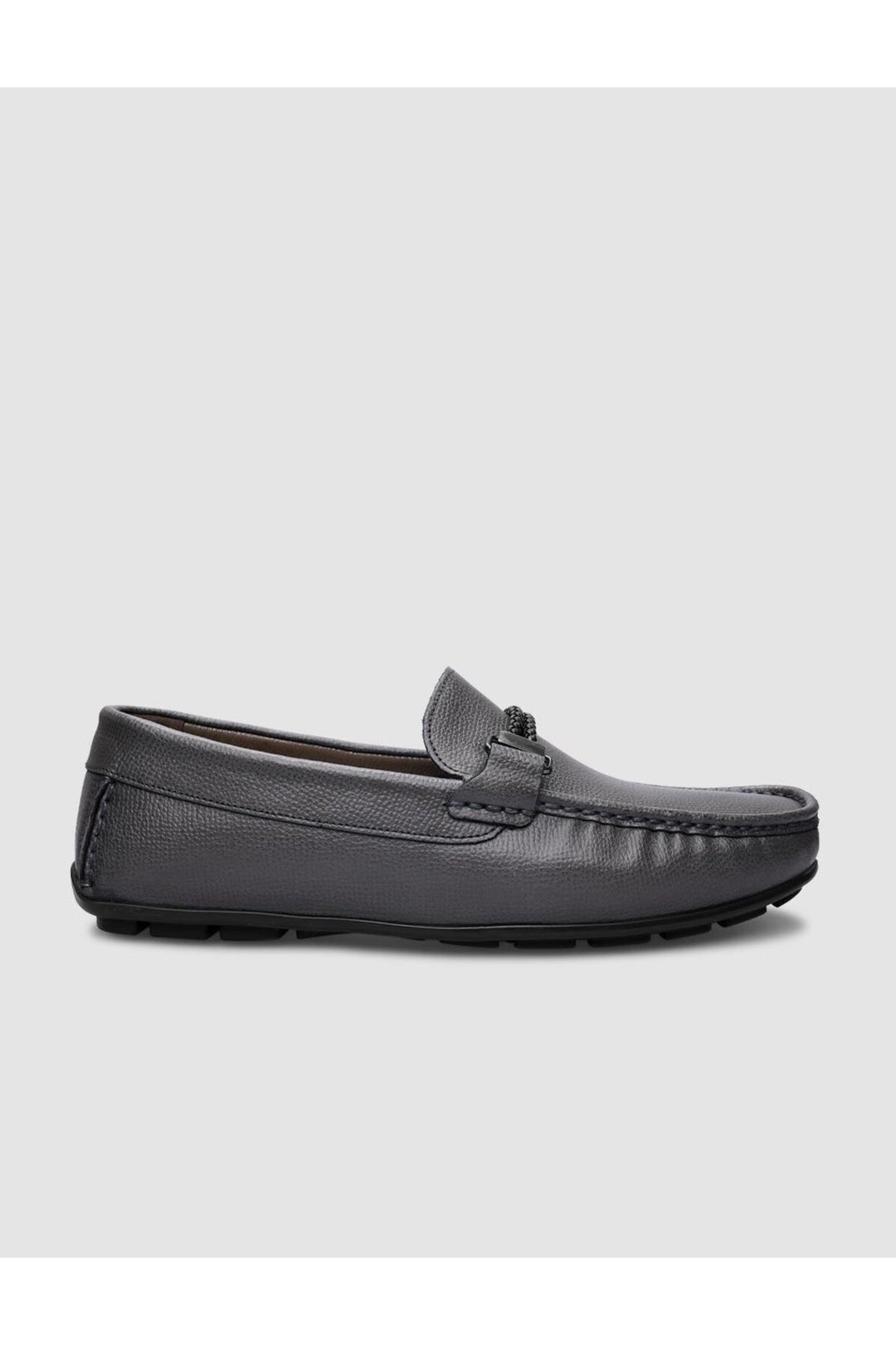 Cabani Shoes %100 Cuir véritable Mocassins pour hommes à boucle grise - Gris
