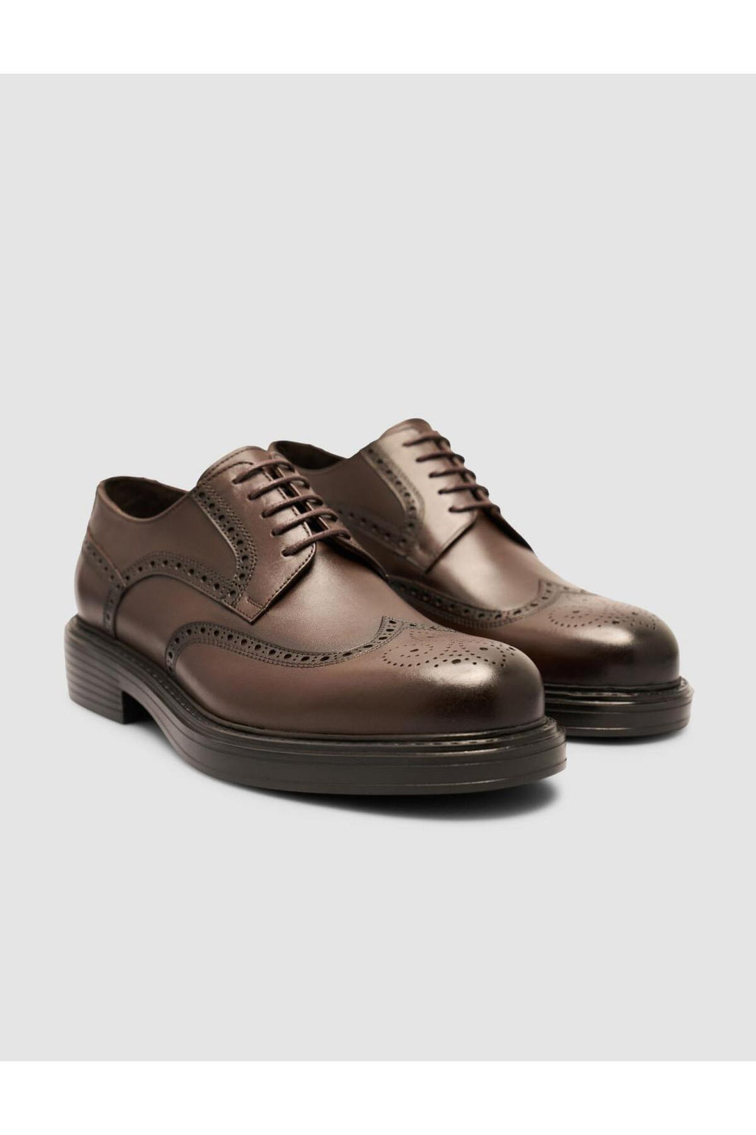Cabani Shoes Chaussures classiques pour hommes en cuir véritable noir à lacets 100% - Marron