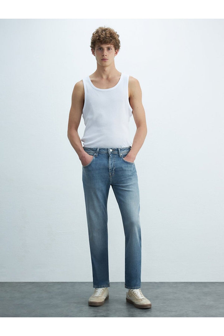 LTB Pantalon en jean à taille moyenne uni Paul P