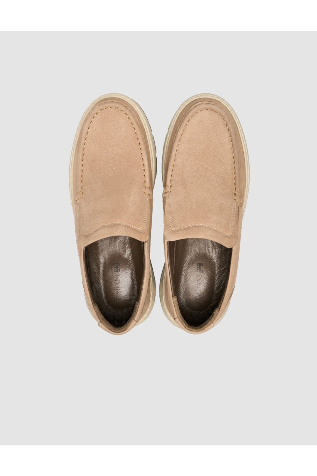 Cabani Shoes Mocassins pour hommes en cuir véritable couleur sable - Vison