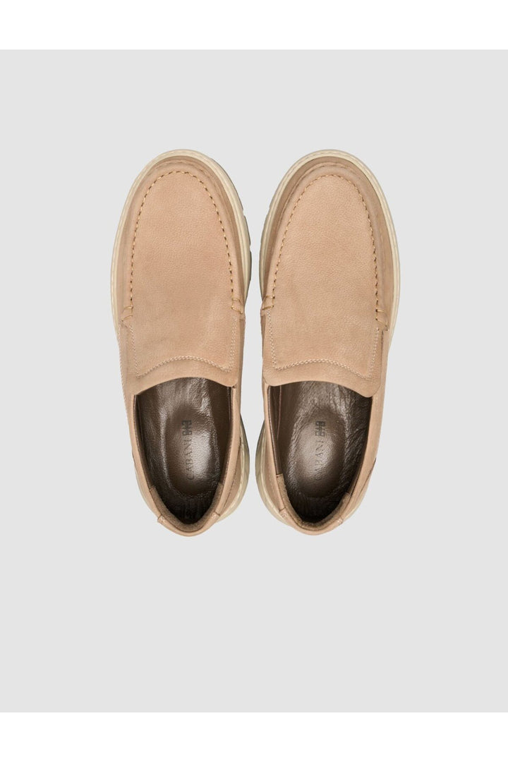 Cabani Shoes Mocassins pour hommes en cuir véritable couleur sable - Vison