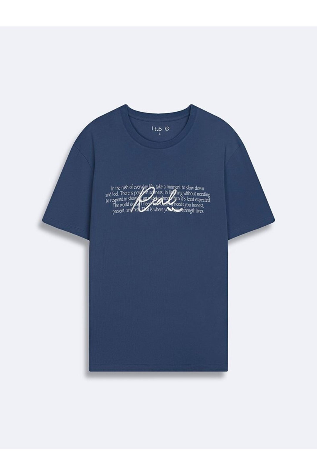 LTB T-shirt Bleu Marine Imprimé Logo Silver - Multicolore