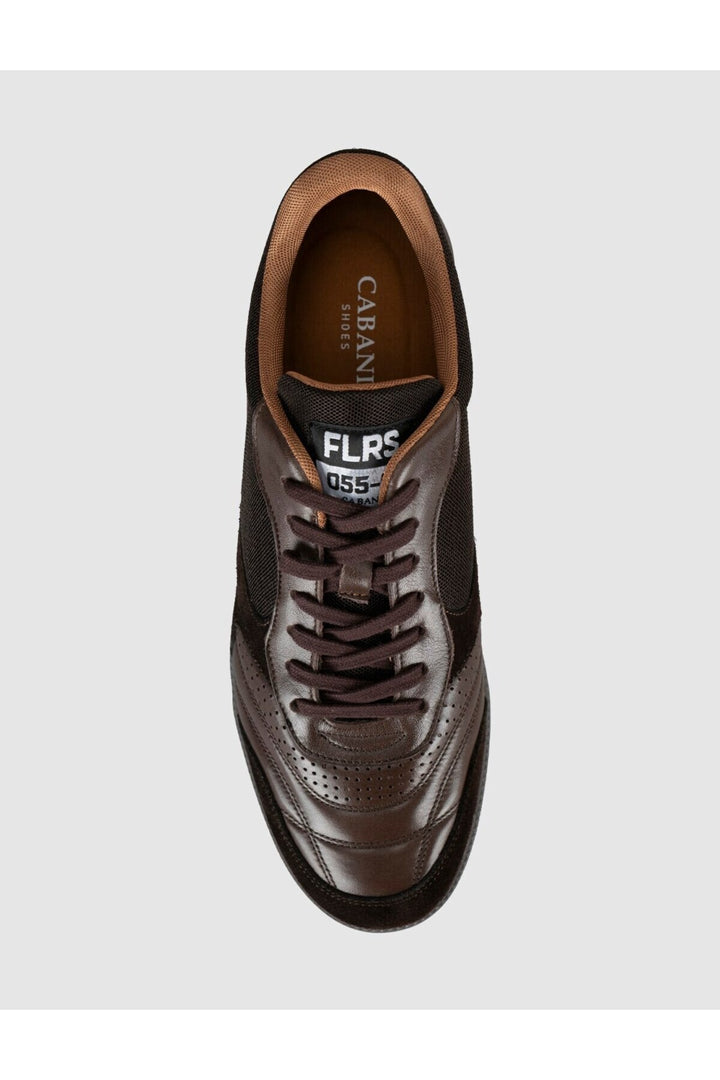 Cabani Shoes Baskets pour hommes en cuir véritable marron - Marron