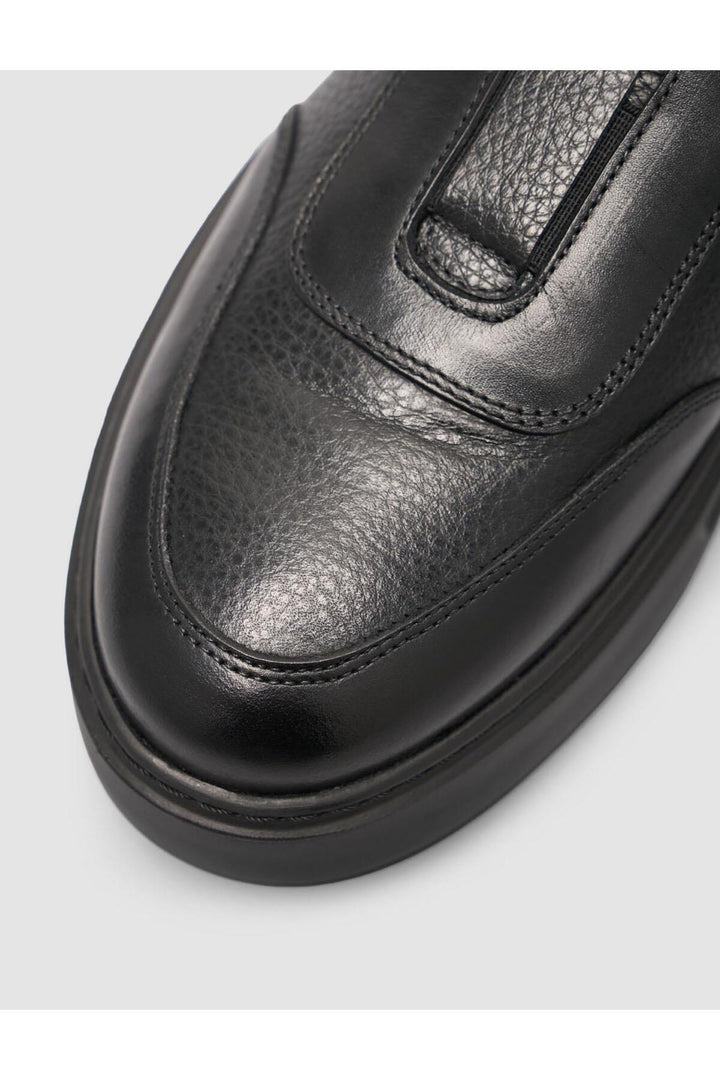 Cabani Shoes %100 Cuir véritable Baskets sportives pour hommes entièrement noires - Noir