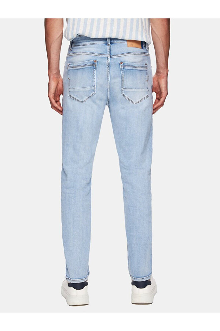 LTB Pantalon en Jean Taille Moyenne Étroite New Sawyer Y - orta Bleu_55634