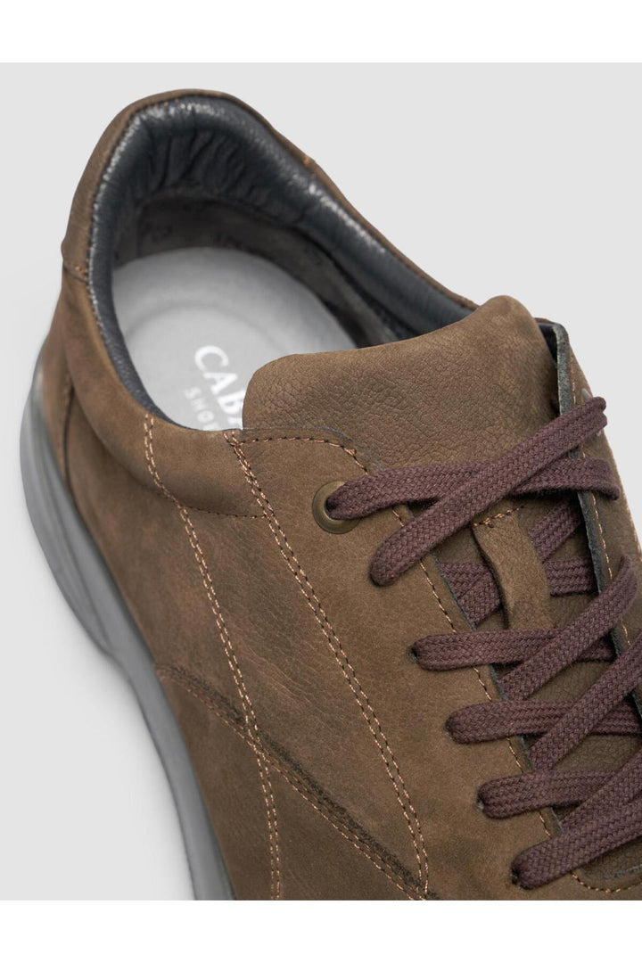 Cabani Shoes %100 Cuir véritable Chaussures de sport pour hommes en suède kaki à lacets - Kaki