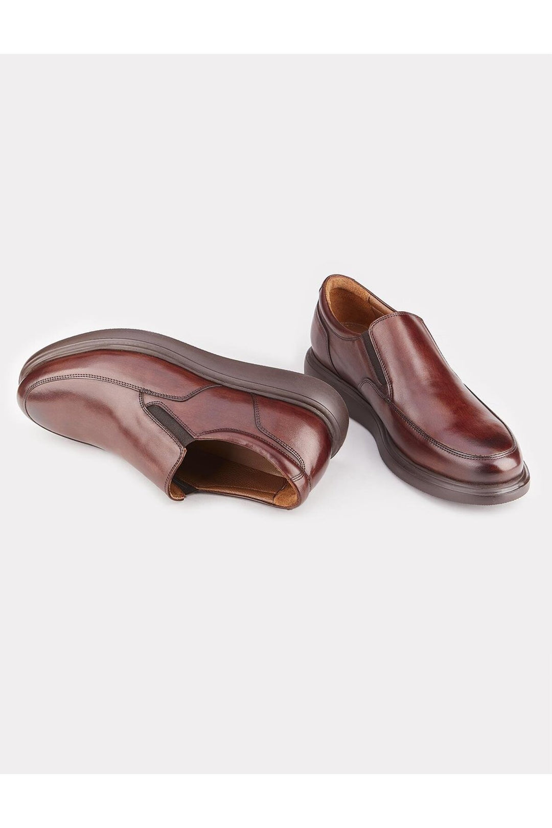 Cabani Shoes Chaussures décontractées en cuir véritable marron pour homme - Marron