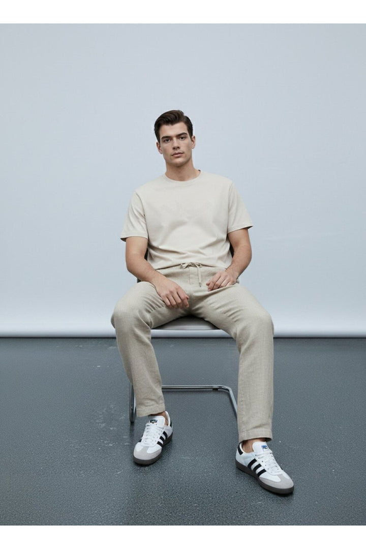 LTB T-shirt beige avec logo en silicone - Gris