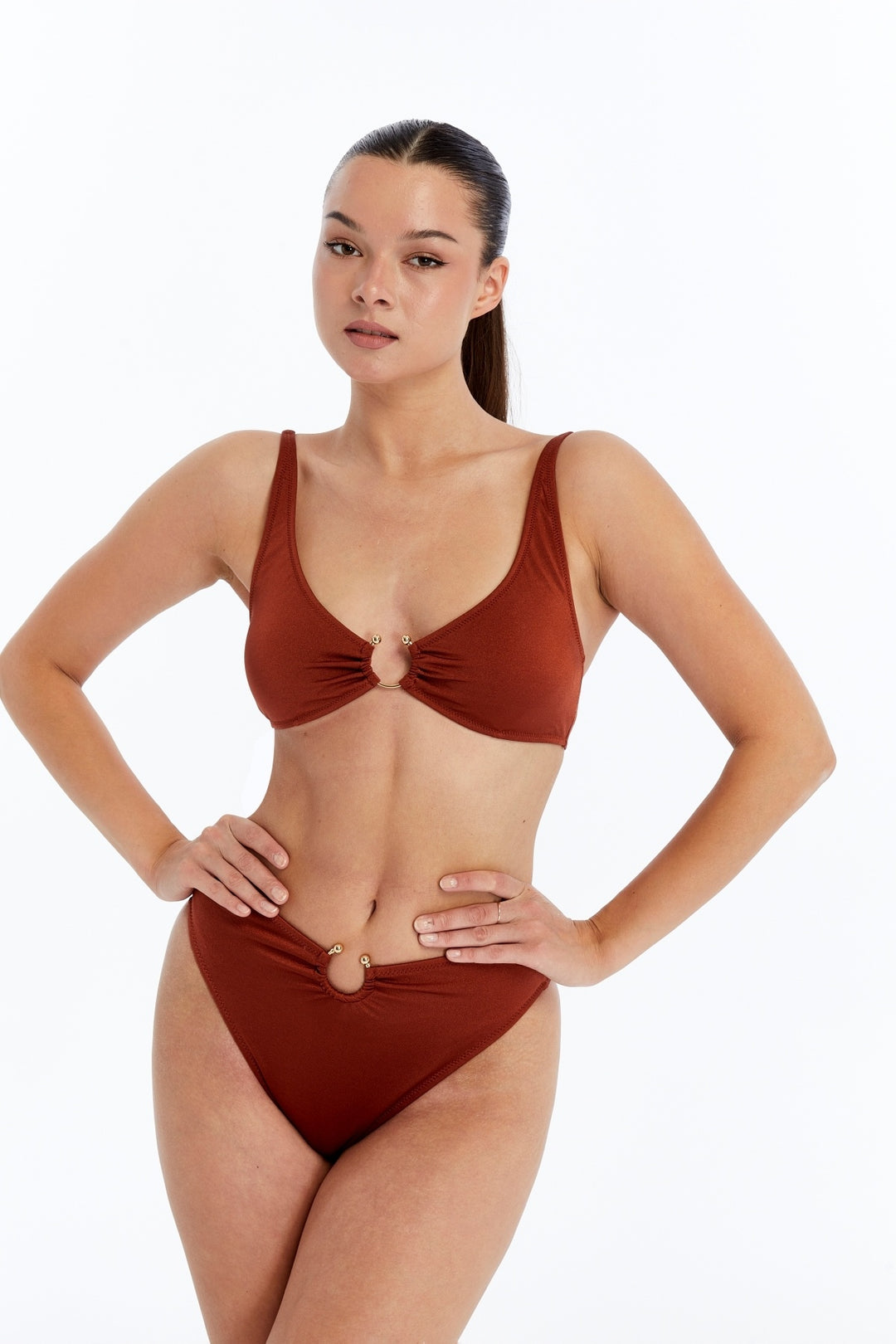 Lovely Things CRYSTAL Balconette Bikini Üst - acı Marron