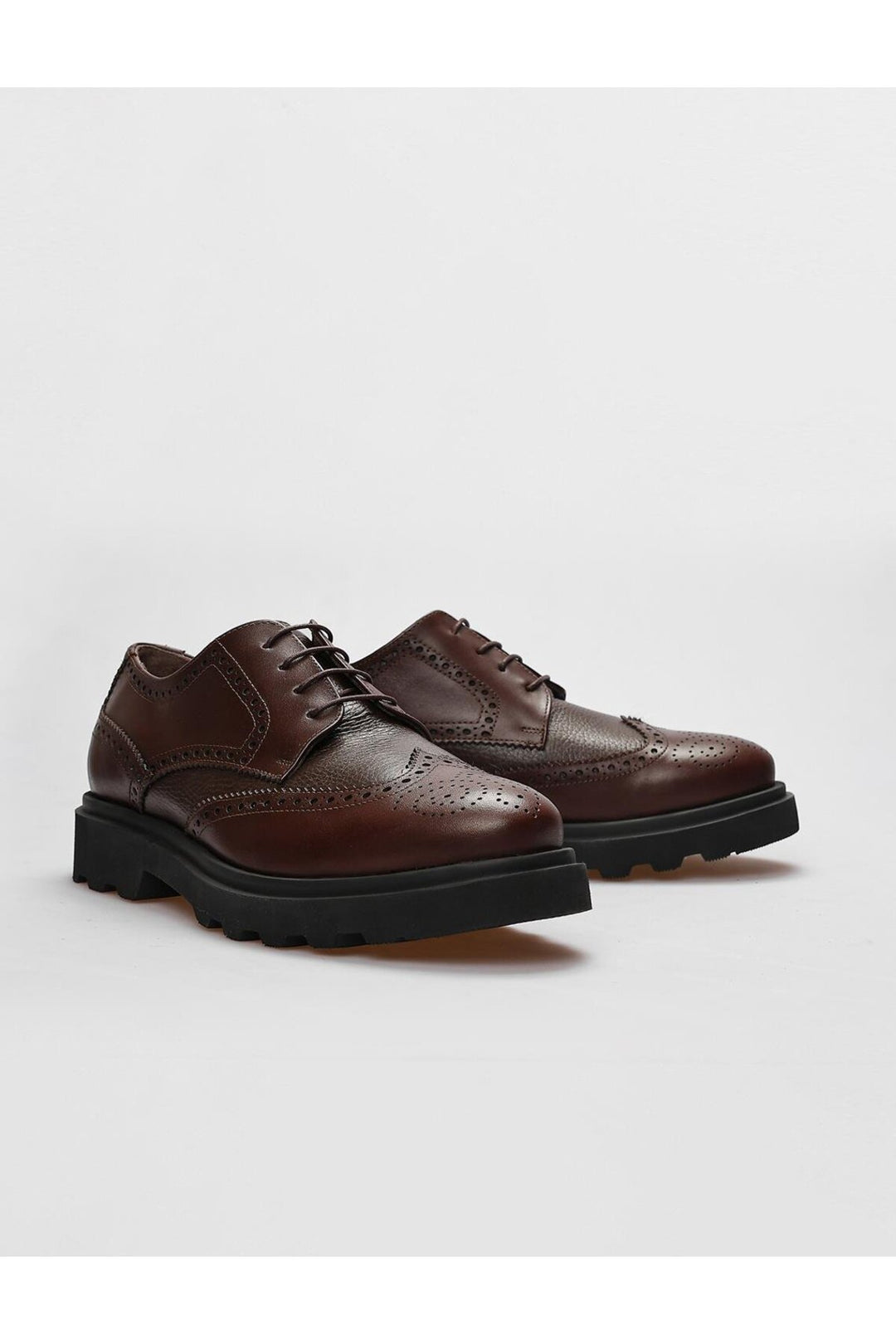 Cabani Shoes Chaussures de ville pour hommes en cuir véritable marron à lacets - Marron