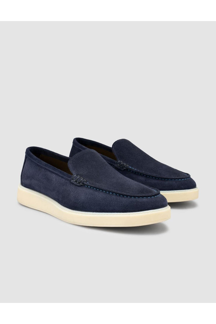 Cabani Shoes Chaussures Loafer pour hommes en Suède Bleu marine - Bleu marine