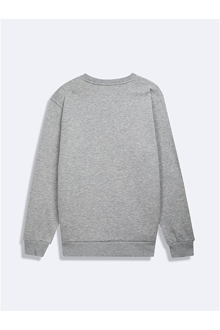 LTB Sweat gris à manches longues et à col zéro