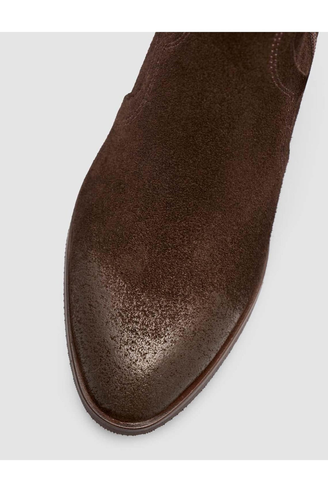 Cabani Shoes Bottines western pour femmes en cuir suédé marron à talon avec fermeture éclair - Marron