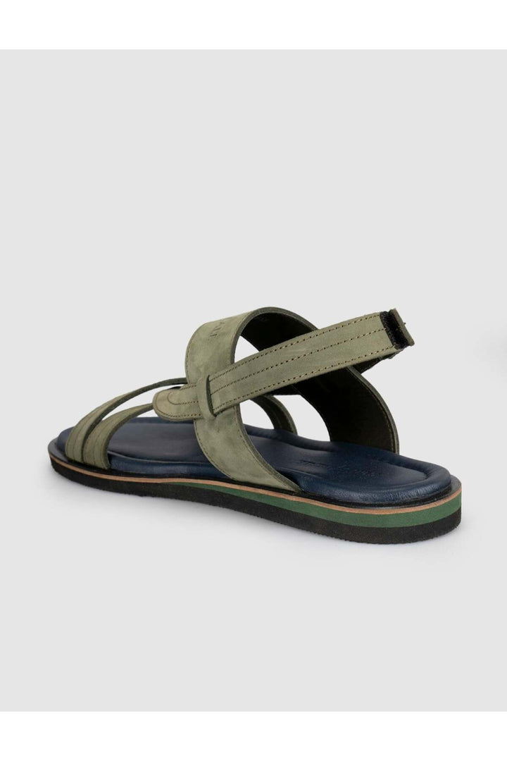 Cabani Shoes Sandale quotidienne pour homme en cuir véritable kaki - Vert