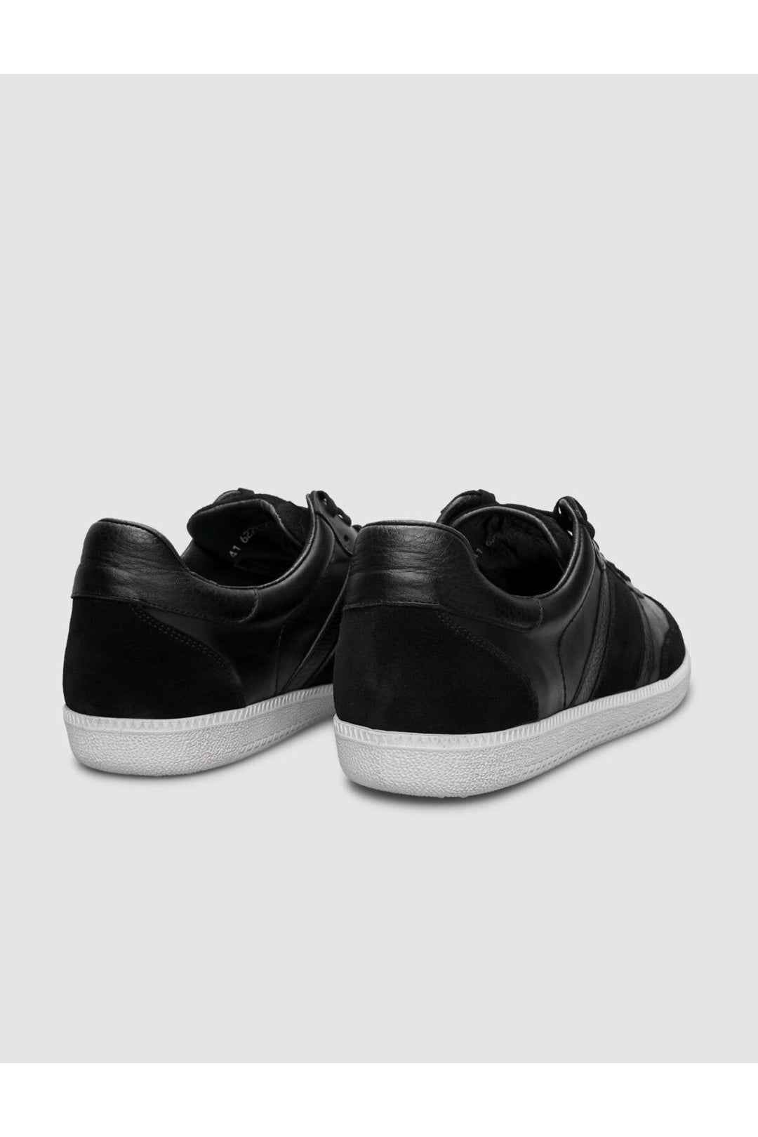 Cabani Shoes %100 Cuir véritable Baskets pour hommes noires à lacets - Noir