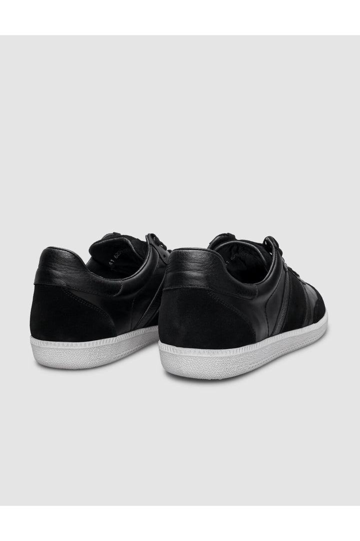 Cabani Shoes %100 Cuir véritable Baskets pour hommes noires à lacets - Noir