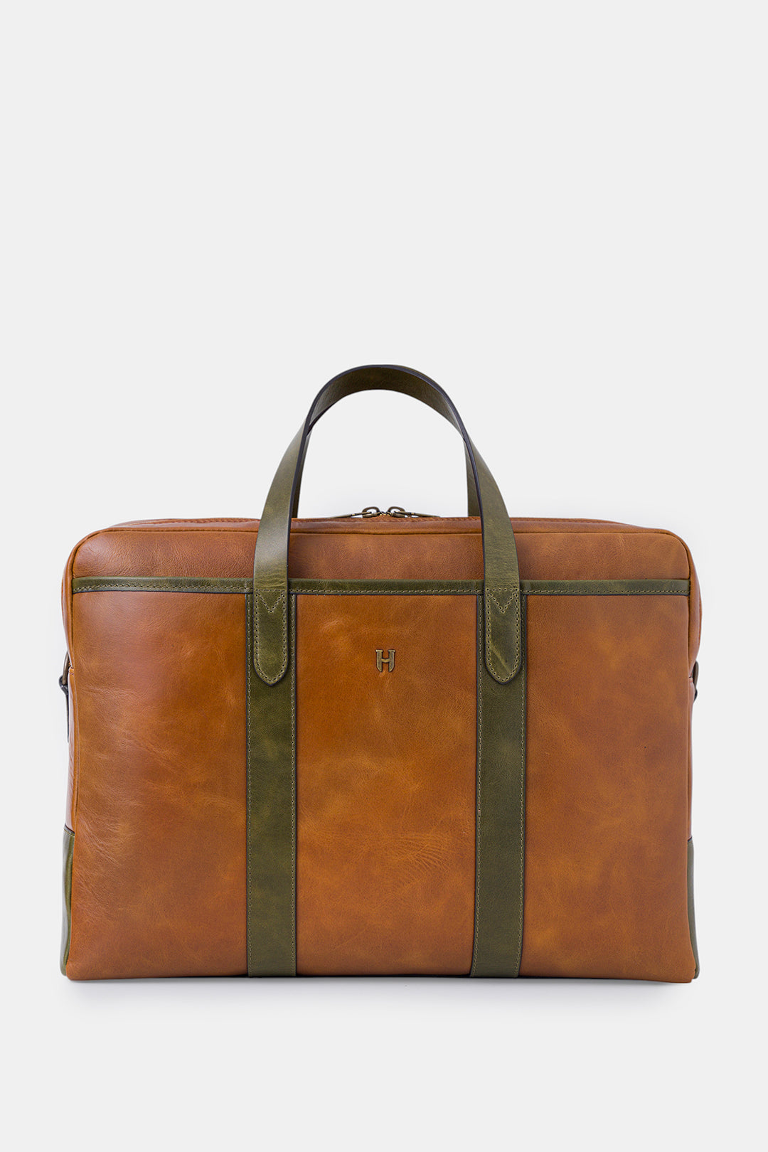 helmbrook Sac pour ordinateur portable Benedict en cuir véritable 15,6"à deux compartiments pour homme