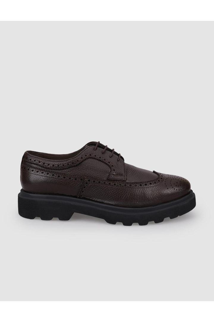 Cabani Shoes Chaussures de ville pour hommes en cuir véritable 100 % marron à lacets - Marron