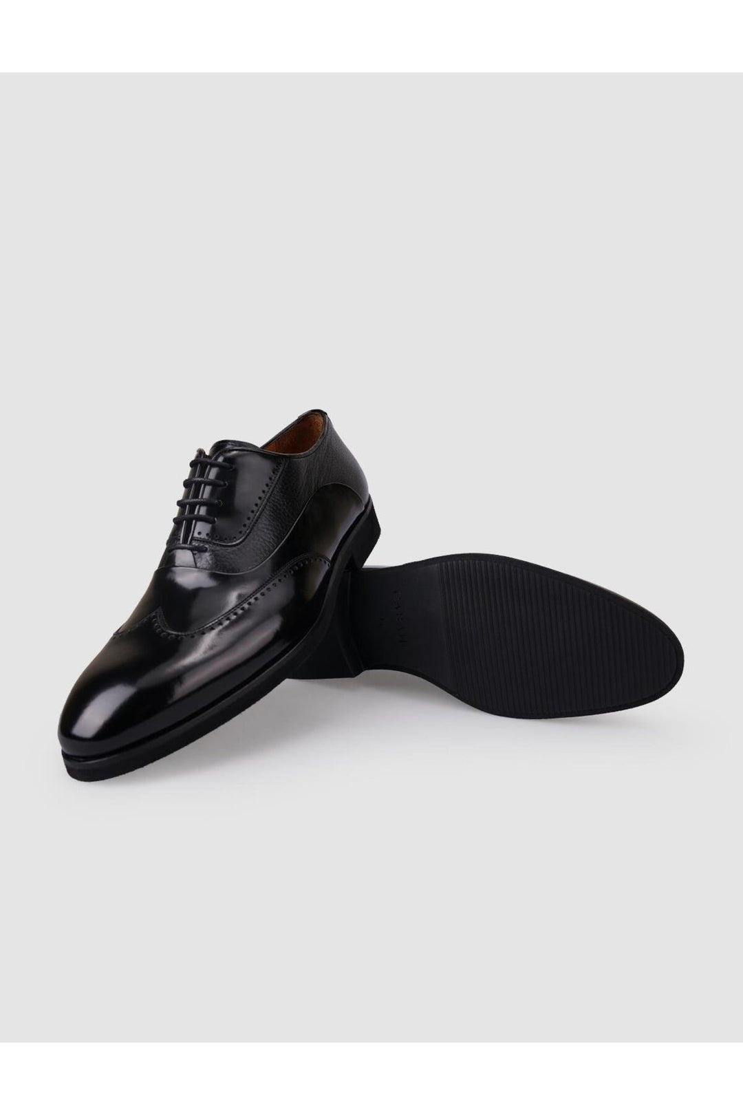 Cabani Shoes Chaussures classiques pour hommes en cuir véritable noir à lacets ouverts 100% - Multicolore