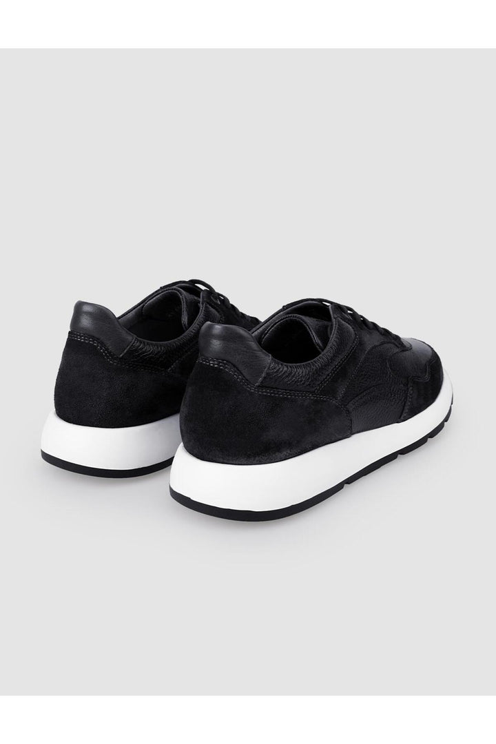 Cabani Shoes Aspen %100 Cuir Véritable Chaussures de Sport Noires pour Hommes - Noir