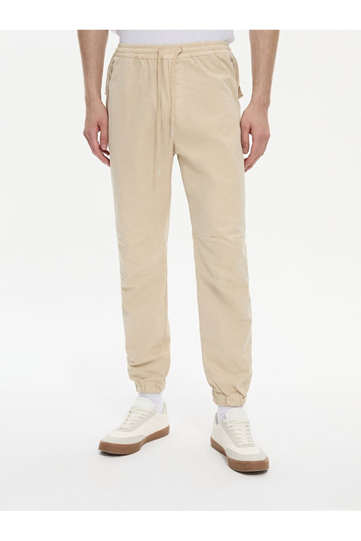 LTB Pantalon ajusté taille jogger beige