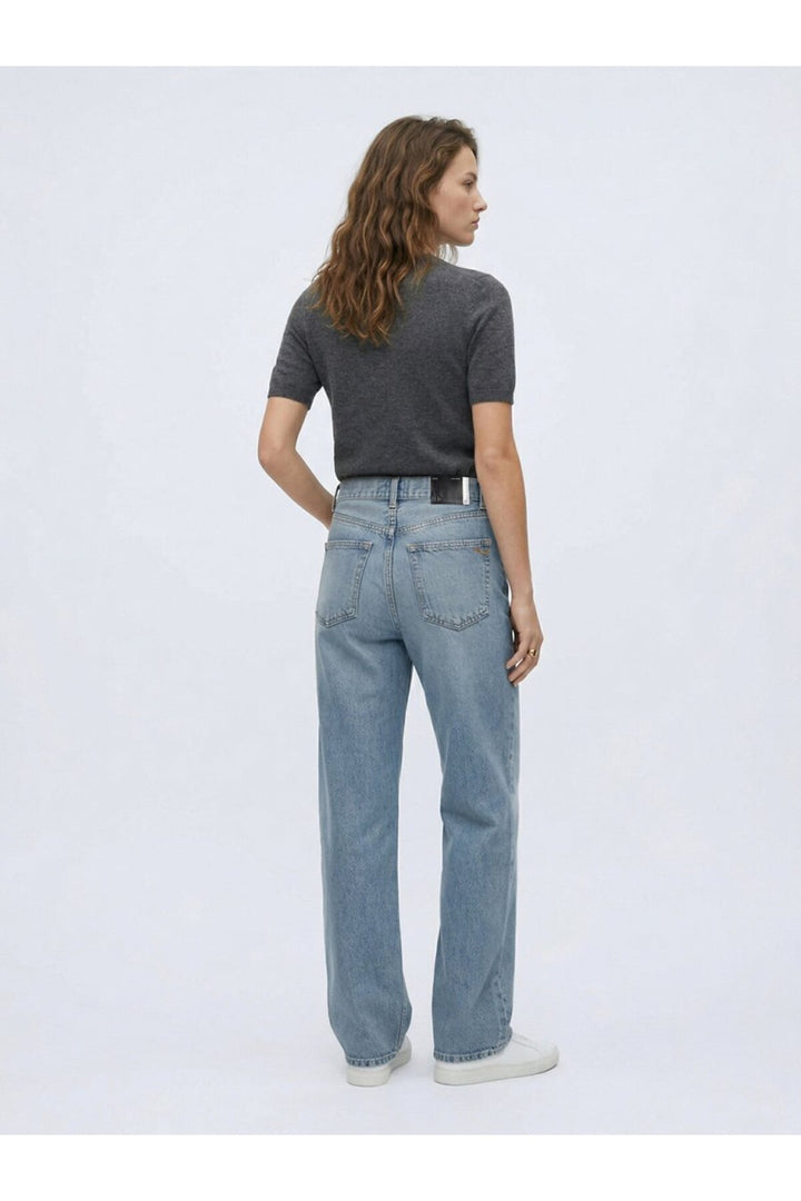 LTB Pantalon en Jean Indigo Taille Haute Droit Vanetta - Marron