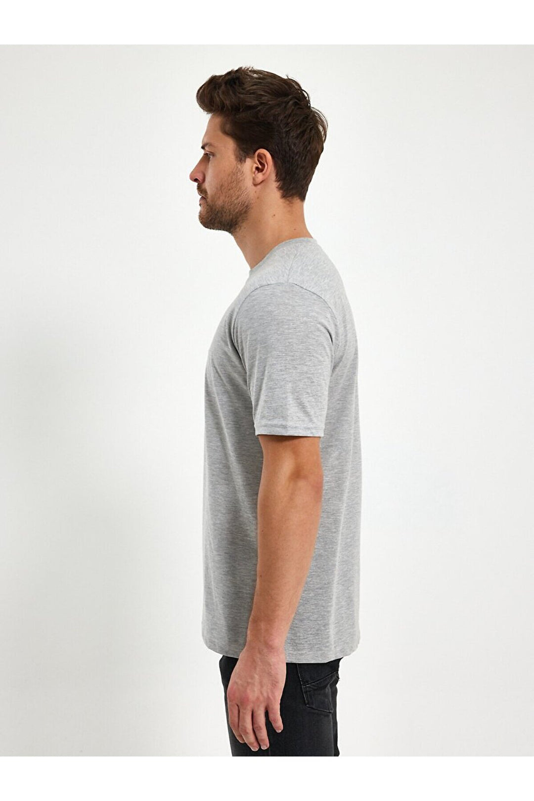 LTB T-shirt gris classique à manches courtes Zero Collar Pressure