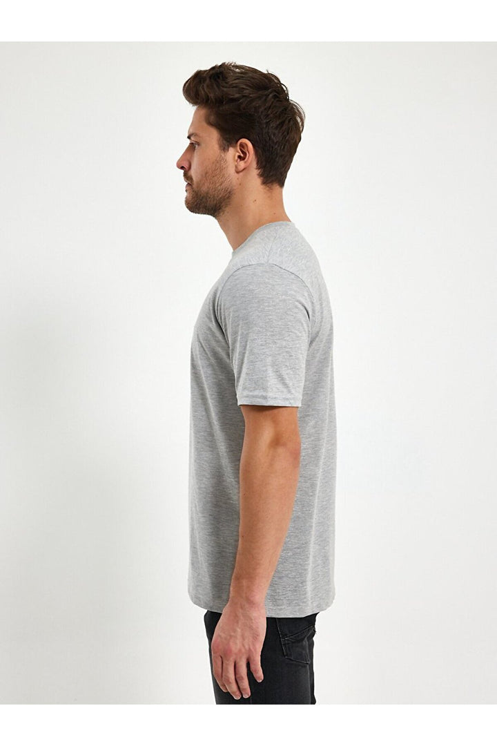 LTB T-shirt gris classique à manches courtes Zero Collar Pressure