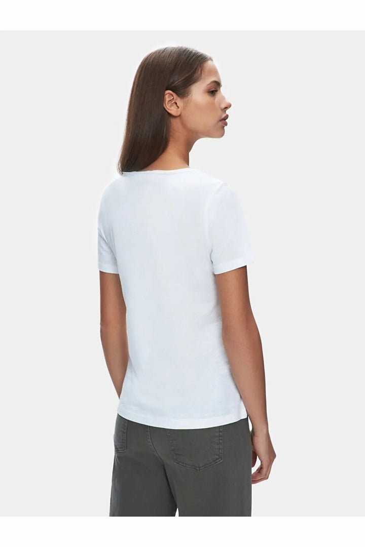 LTB Bafese - T-shirt à manches courtes avec col en V pressé -Femme- 1225801266089