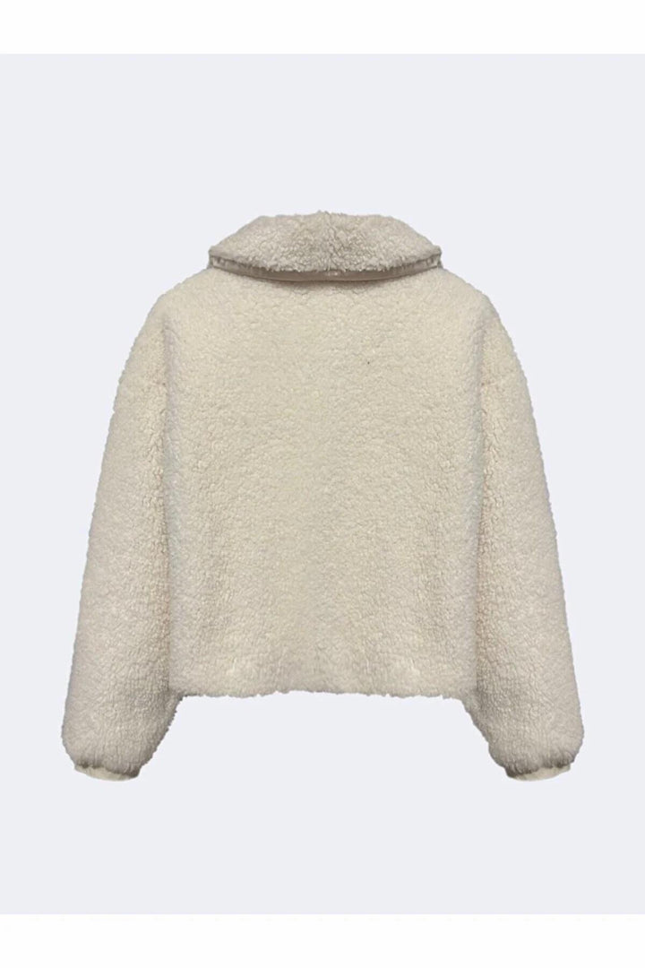 LTB Veste blanche en peluche douce à manches longues - Blanc_14142