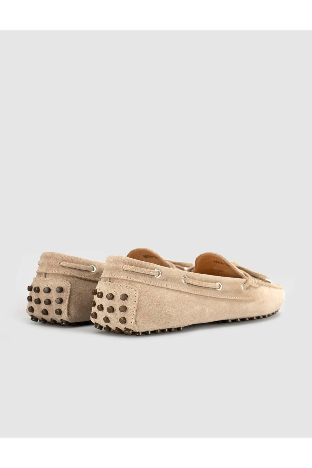 Cabani Shoes Chaussures pour femmes en cuir véritable beige à lacets mocassins - Multicolore
