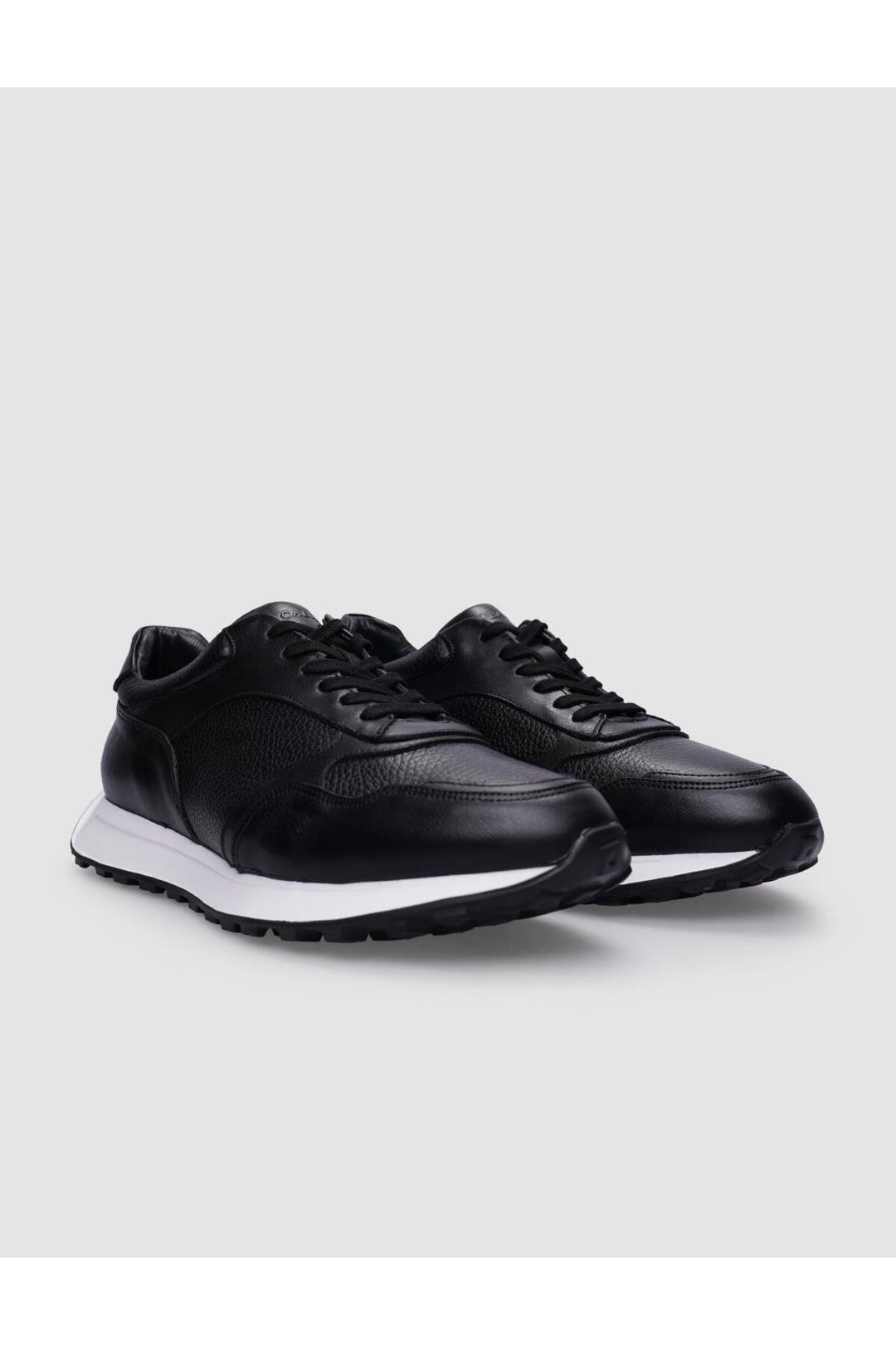 Cabani Shoes Chaussures de sport pour hommes en cuir véritable noir à lacets 100% - Noir