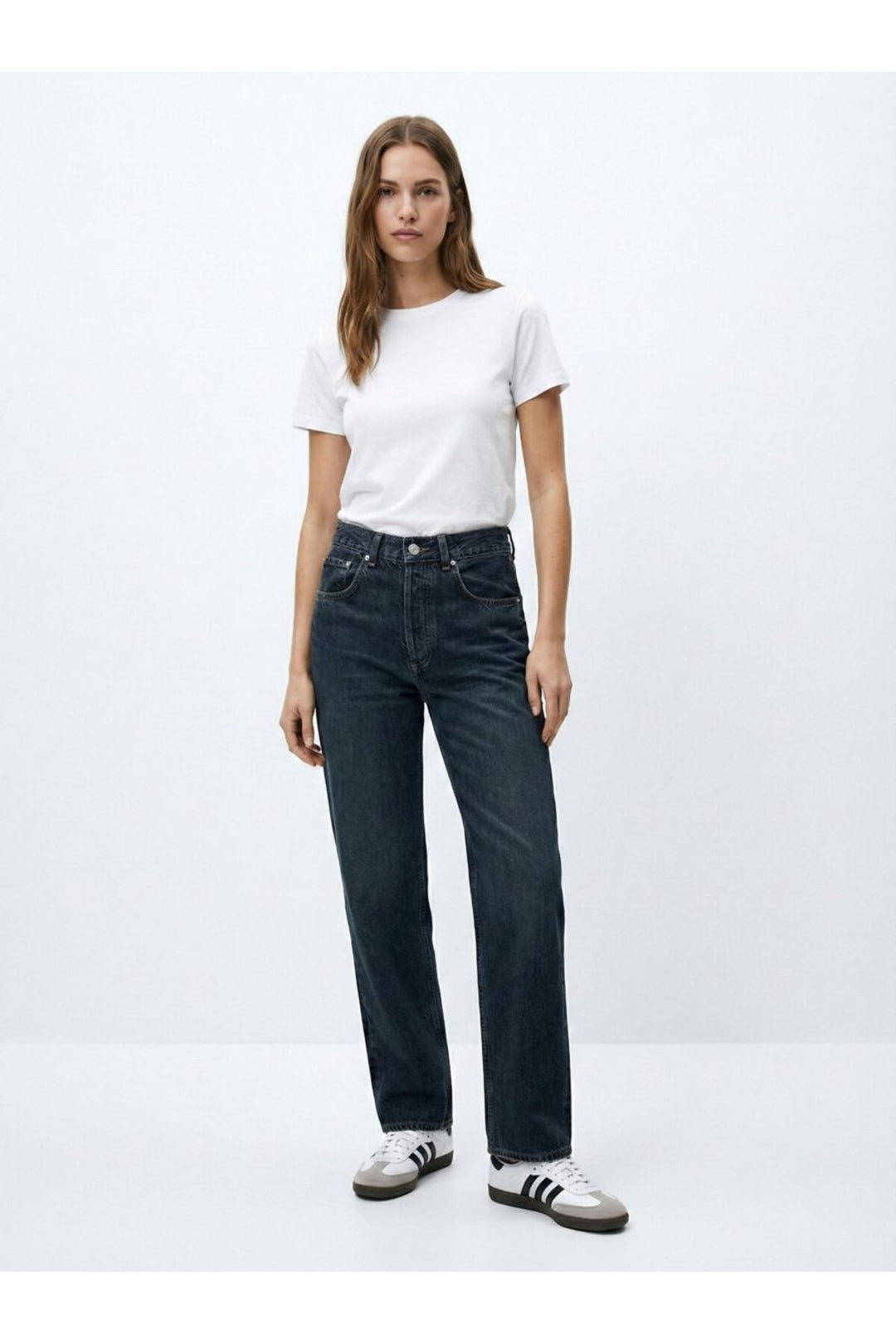 LTB Pantalon en jean taille haute droit Vienne Mid Indigo - mid Indigo