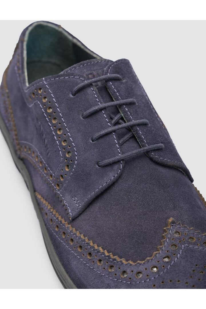 Cabani Shoes %100 Cuir Véritable Bleu marine Suédé Chaussures de Ville pour Homme - Bleu marine